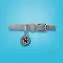 Collar Para Mascotas Dije Redondo Serie Silver Gray Miniso