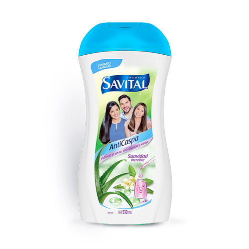 Shampoo Savital Anticaspa Té Verde y Seda 510 ml