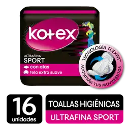 Kotex Toallas Higiénicas Sport Ultradelgadas