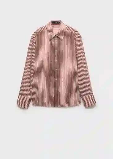 Camisa Zaha Marrón Talla M Mujer Mango