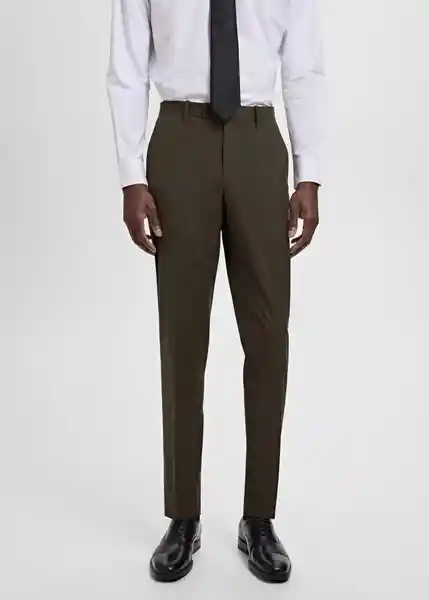 Pantalón Milan Khaki Talla 42 Hombre Mango