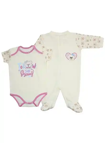 Oggi Set Body + Pijama Bebé 0/0 Meses - Beige