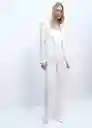 Blazer Americana Iguana Offwhite Talla XS Mujer Mango