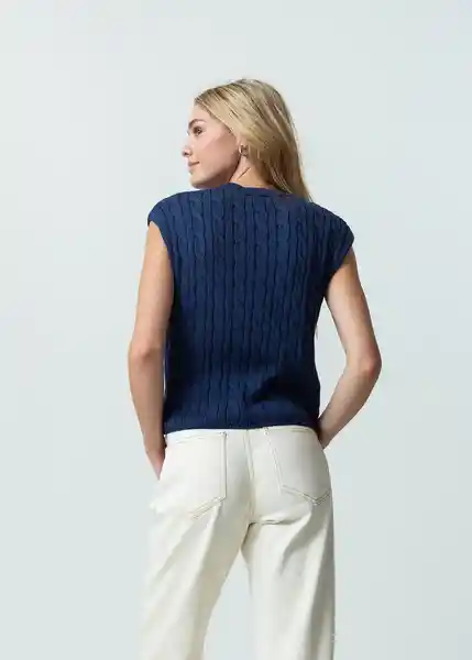 Chaleco Tejido Mujer Azul Anochecer Ultra Oscuro Talla S 582G011 Naf Naf