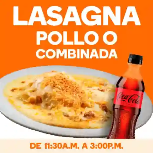 Lunch lasagna + coca cola