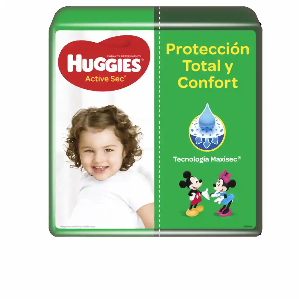 Pañales Huggies Active Sec Etapa 3 Pack con 54 Unidades