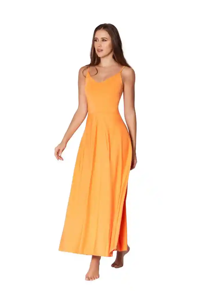 Vestido Largo L-mandarina