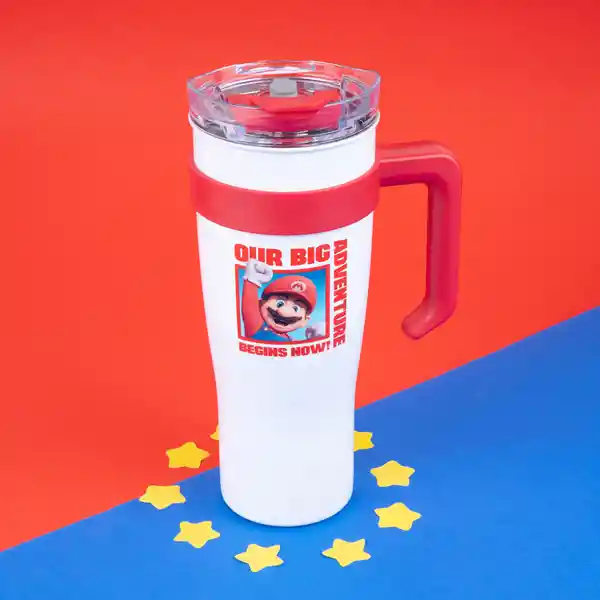 Vaso de Acero Serie Super Mario Bros Con Pitillo 1450 mL Miniso