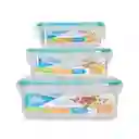 Home Elements set x 3 Recipientes Herméticos Rectangulares