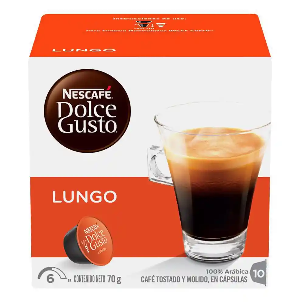 Nescafé-Dolce Gusto Café Tostado y Molido Lungo en Cápsula