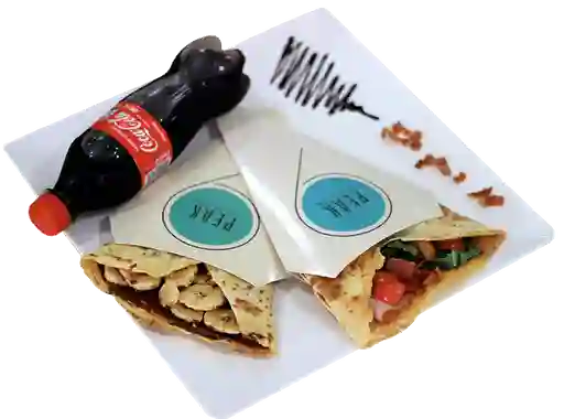 Crepe Salado + Crepe de Nutella + Gaseosa