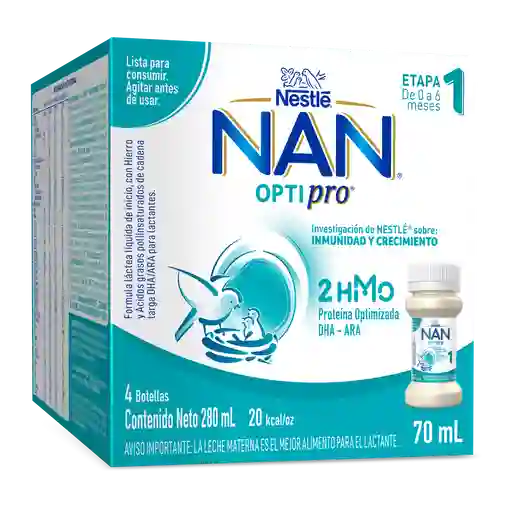 Fórmula infantil líquida NAN OPTIPRO 1 Caja x 4 botellas