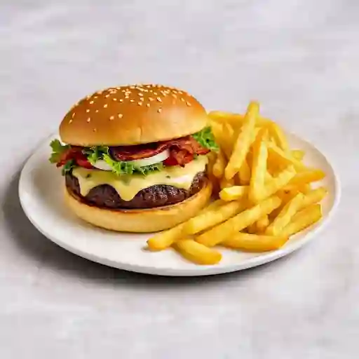 Hamburguesa Clásica Papas Fritas