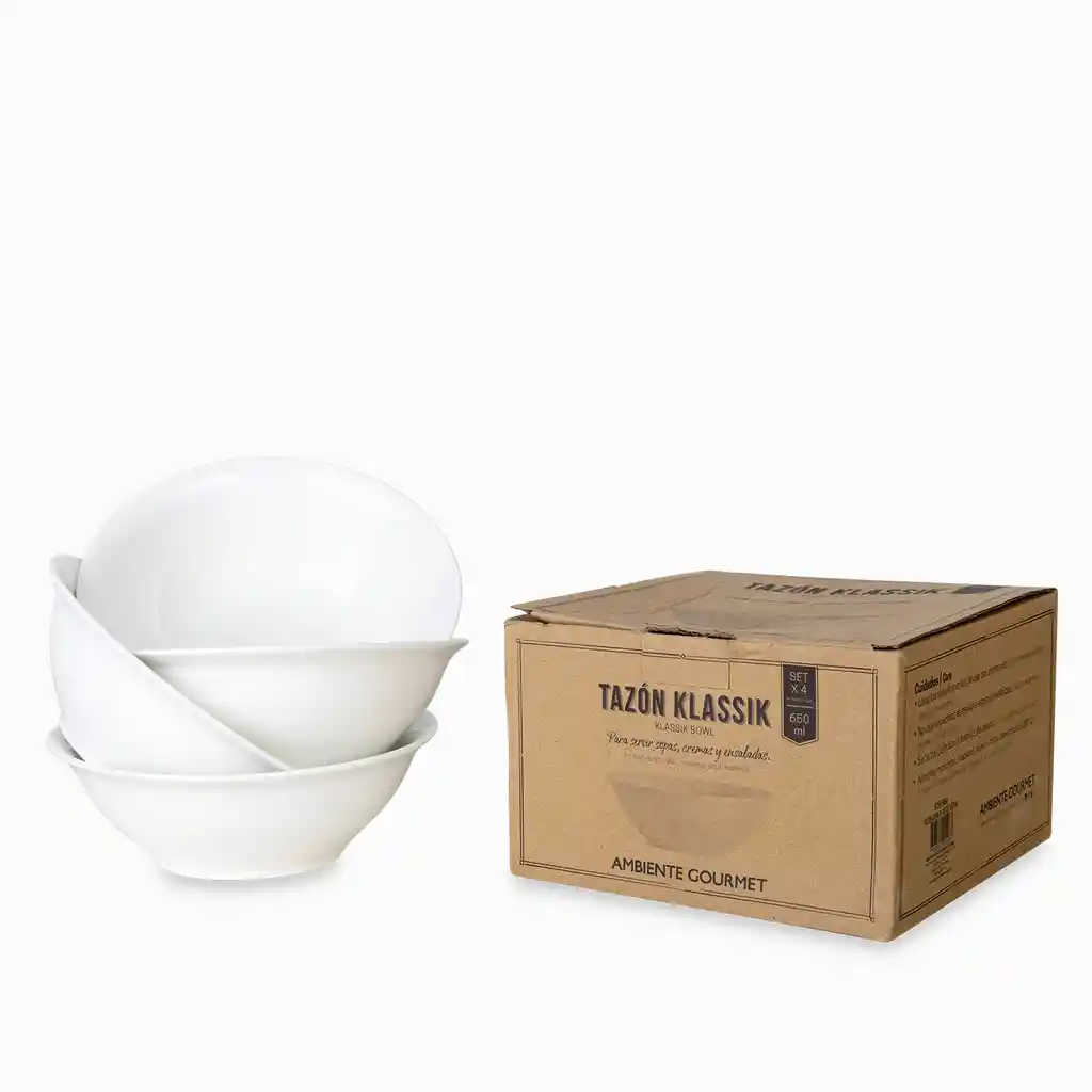 Ambiente Gourmet Set Tazón Sopa Klassik Capacidad 650 mL