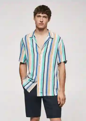 Camisa Palsa Agua Talla L Hombre Mango