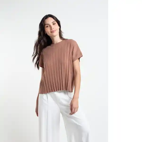  Saco Tejido Rubi Cafe Castor Medio Talla L Naf-Naf 