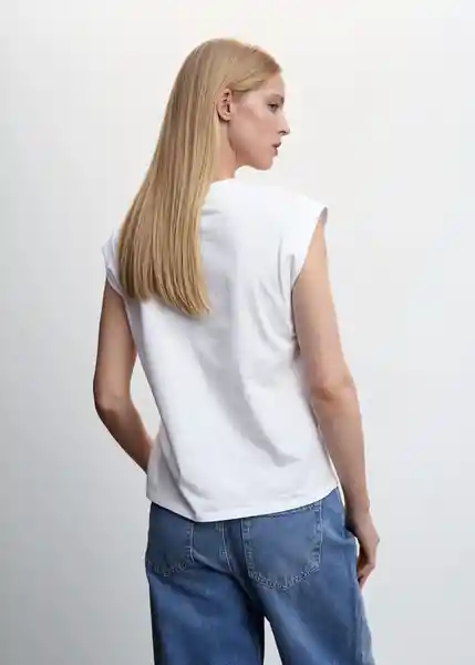 Camiseta Viri Blanco Talla M Mujer Mango