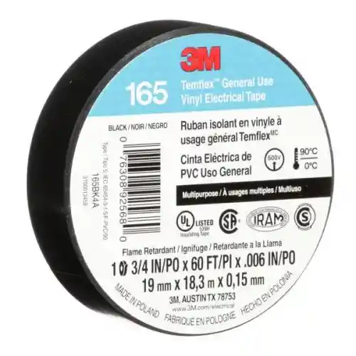 3m Cinta Temflex Negra 19 Mm X 18 M 165