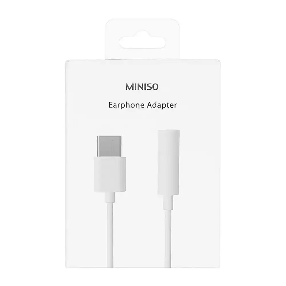 Adaptador de Audio Tipo C Blanco Modelo 3074 Miniso