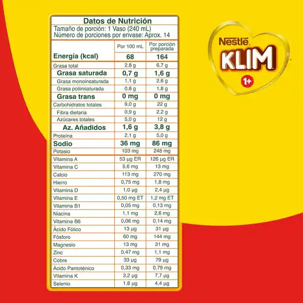 Alimento lácteo KLIM 1+ x 500g