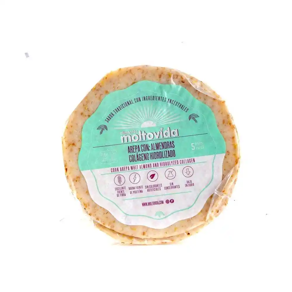 Moltovida Arepa de Maíz con Colágeno y Almendras