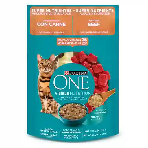 Comida húmeda para gatos Esterilizados Purina One sabor a Carne x 85gr
