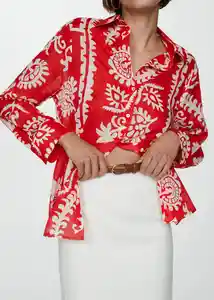 Camisa Nemo Rojo Talla L Mujer Mango