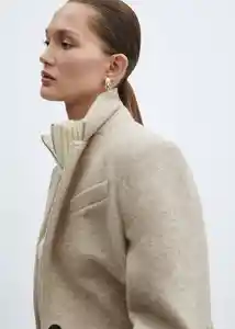 Abrigo up Gris Claro Vigoré Talla S Mujer Mango
