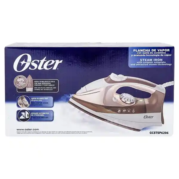 Oster Plancha Suela Cerámica Café GCSTSP6206