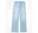 Pantalón Jean Mujer Wide Leg Azul Talla 4 Short American Eagle