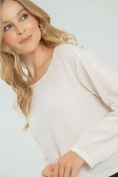 Blusa Tejida Bahia Color Marfil Talla XL Ragged