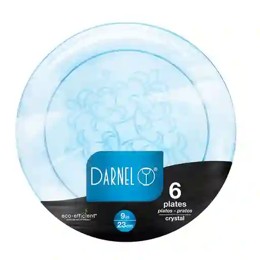 Darnel Plato Cristal Azul de 23 cm