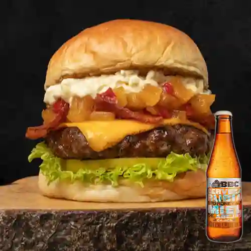 Combo Hamburguesa Las Vegas + BBC Cajicá Miel 330 ml