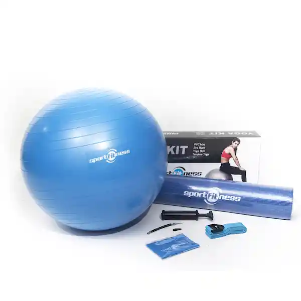 Kit De Yoga Sporfitness Gym Ejercicio Azul 703392