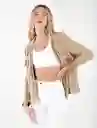 Chaqueta Cuello de Solapa Beige Camuflaje Medio Talla L Naf Naf