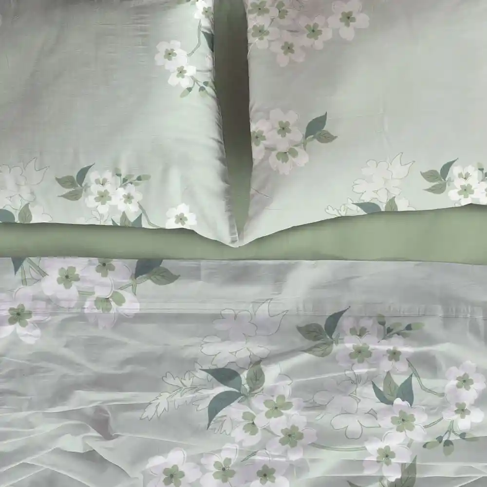 Juego Cama Cannon Microfibra Berlin Verde Sencillo