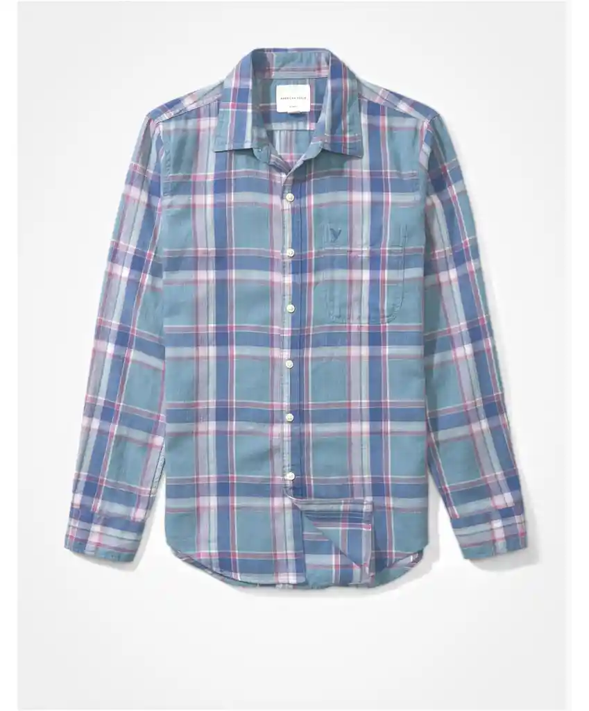 Camisa Hombre Azul Talla MEDIUM 400387240196 American Eagle