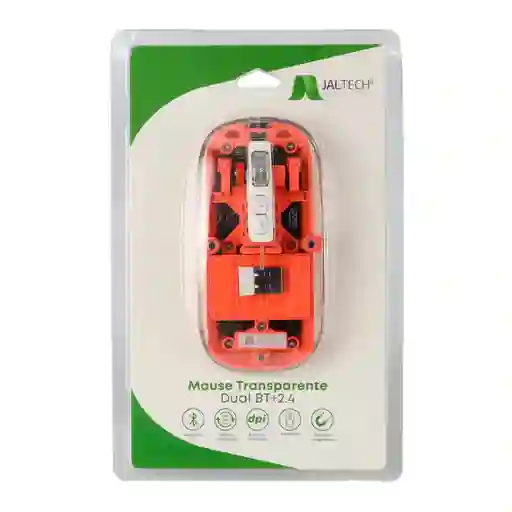 Mouse Dual Bt Naranja-transpa Jal Tech 8037202