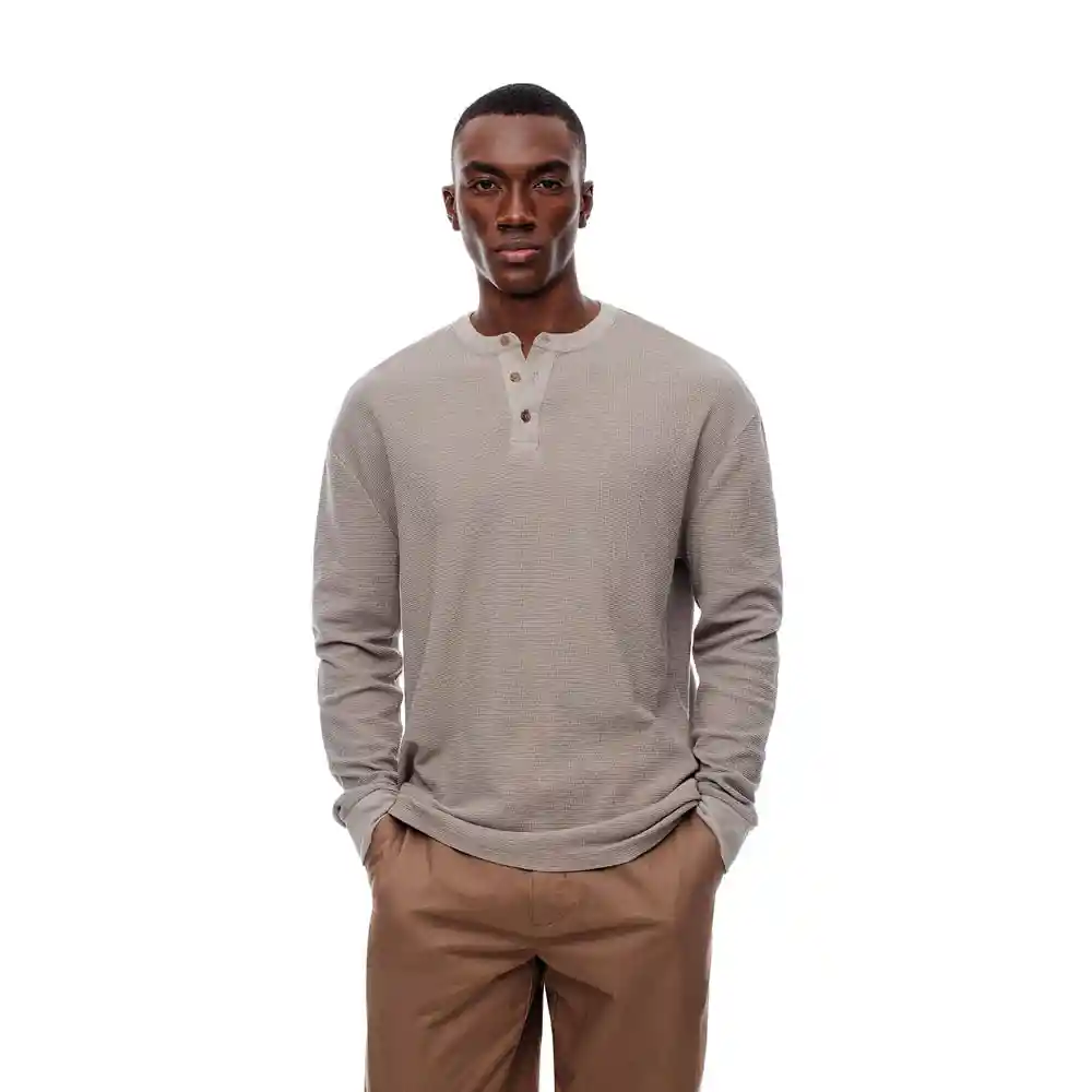 Camiseta Manga Larga Slim Fit en Algodón Masculino New Fopey Gef