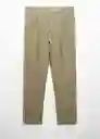 Pantalón Brunsa Khaki Talla 42 Hombre Mango