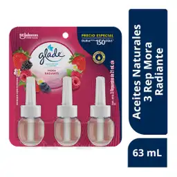 Glade Ambientador Aceites Naturales Repuesto x3 Mora Radiante 21 mL