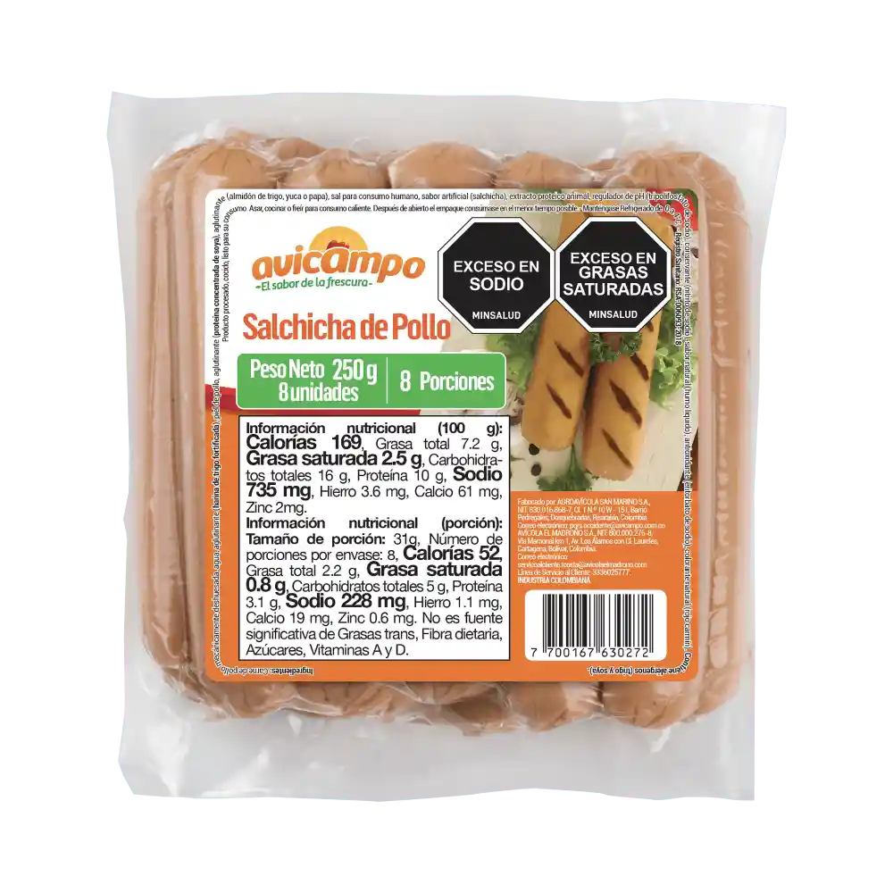 Salchicha Avicampo Pollo