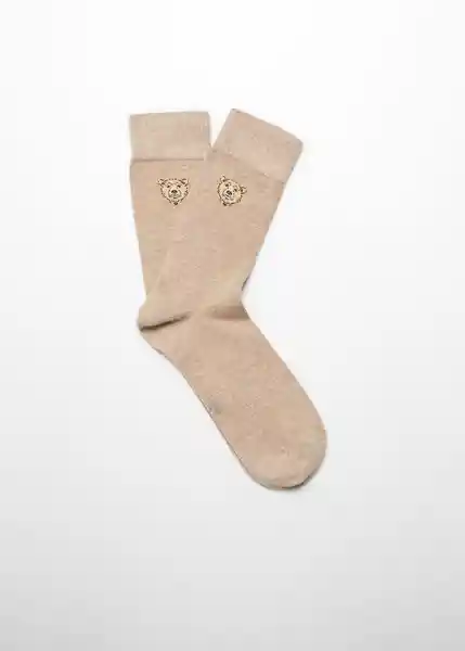 Calcetines Bear Beige Talla 45 Hombre Mango