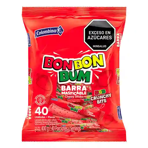 Bon Bon Bum barra crunchy rojo por 40 und