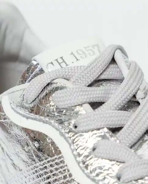 Tenis Cortos Silver Gris Plata Claro Talla 36 Chevignon