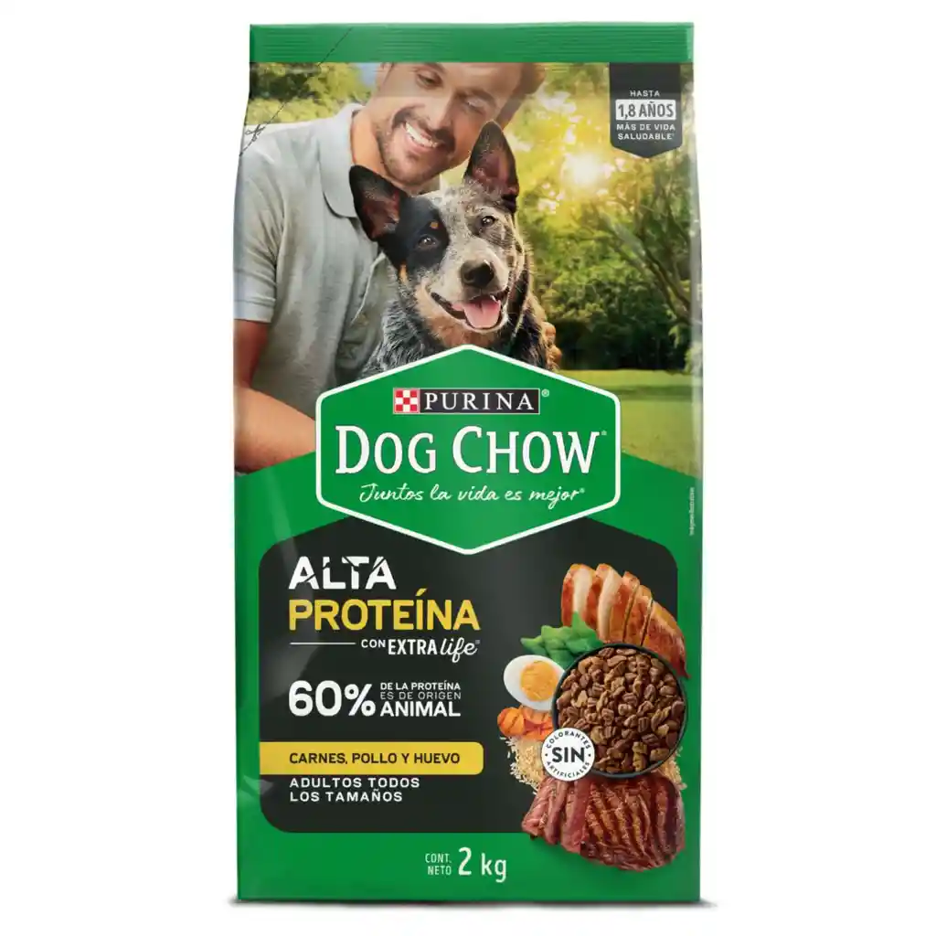 Comida para Perros Purina Dog Chow Alta Proteína x 2 kg