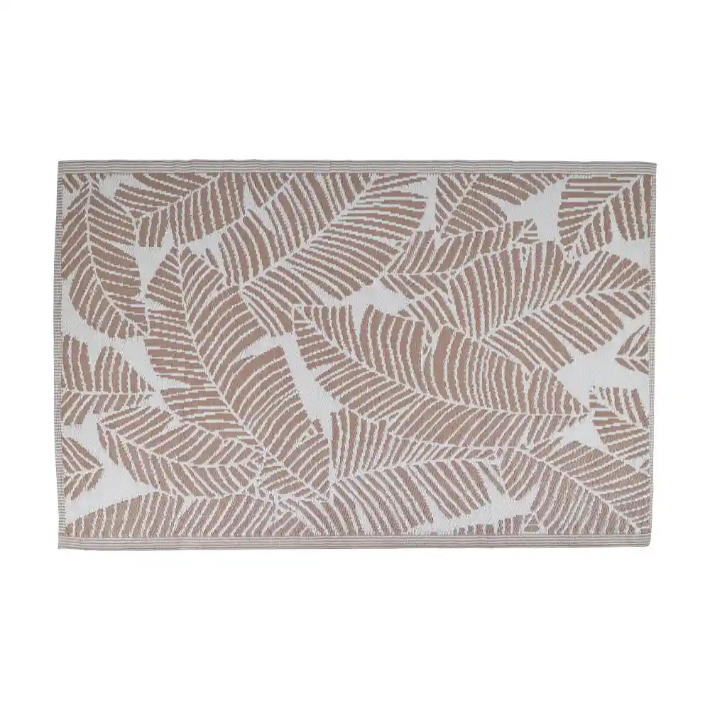 Alfombra Flatweave 120x180 Cm Hojas Ecrue