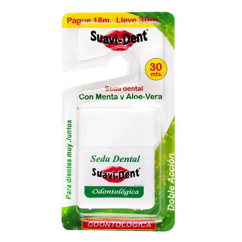 Suavi-Dent Seda Dental Cera con Menta y Aloe Vera