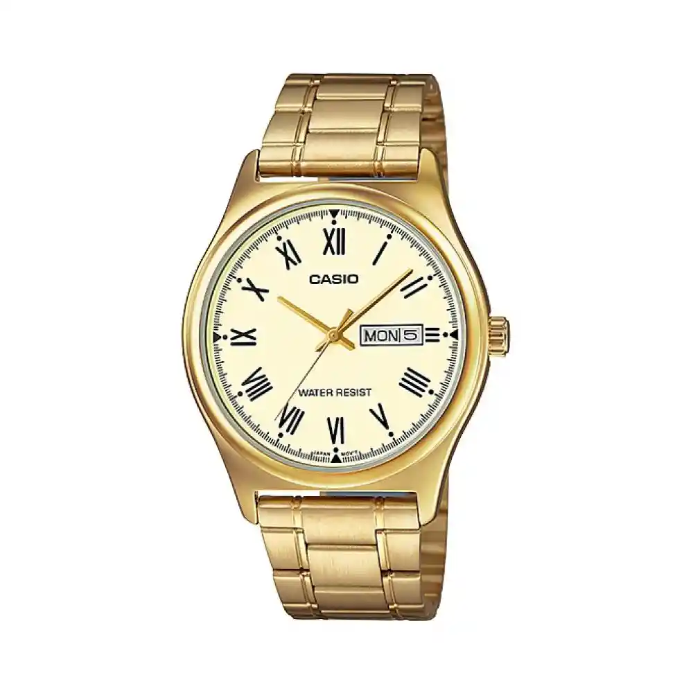 Reloj Casio Mtp_v006g_9b Dorado Hombre