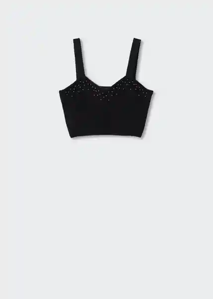 Top Constela Negro Talla 24 Mujer Mango